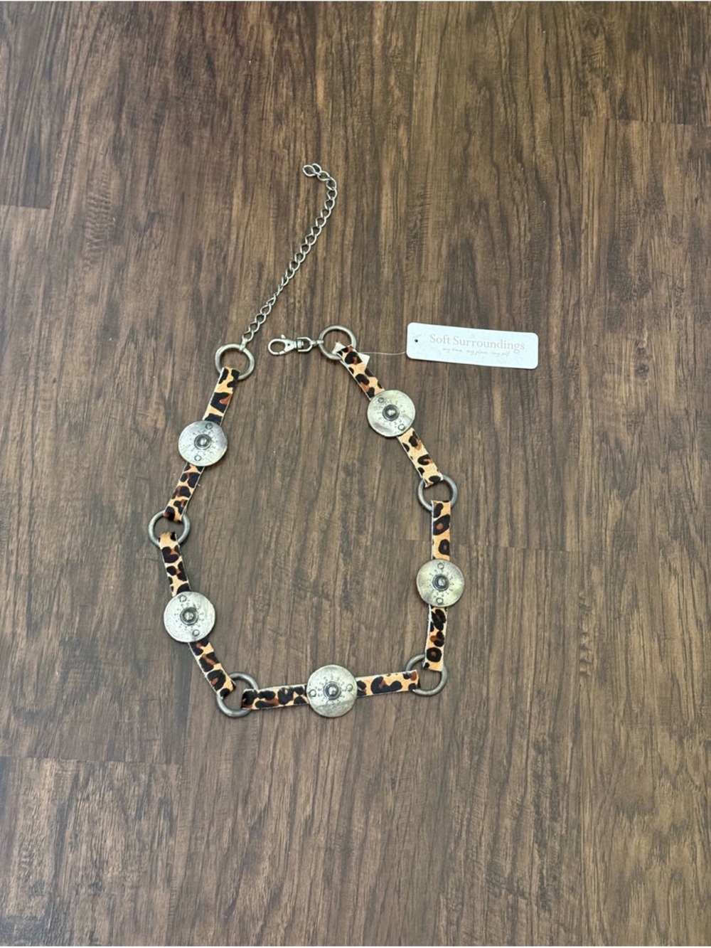 Soft Surroundings Leopard Print Concho Belt